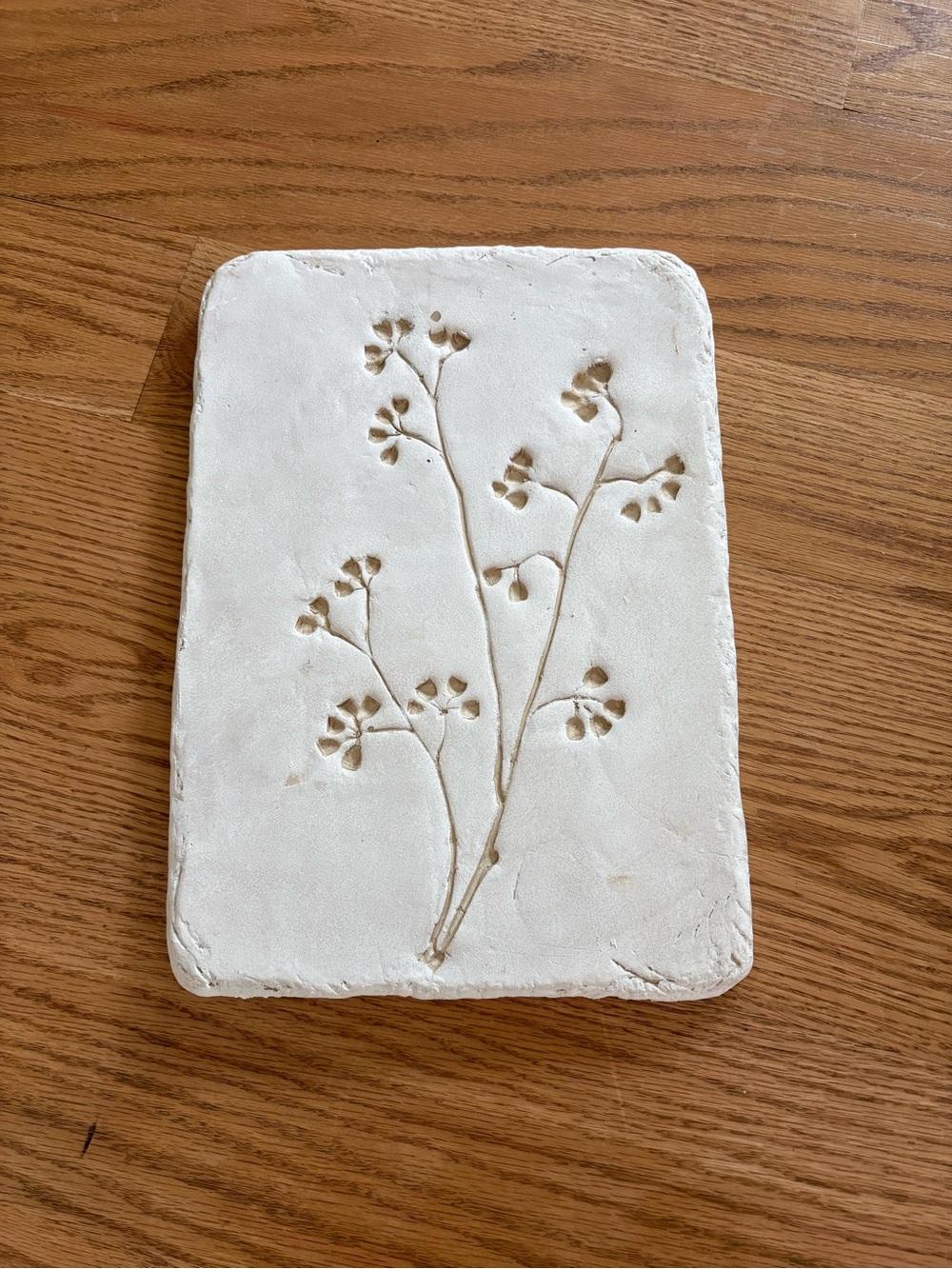 Magnolia pressed flowers White Plaque